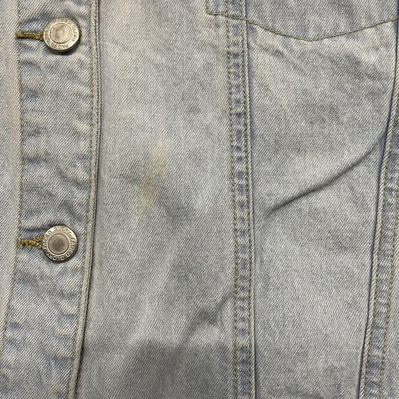 Faded Glory Denim Jacket Womens 18W/20W Light Stone Wash Trucker Jean Coat Plus - Picture 5 of 8